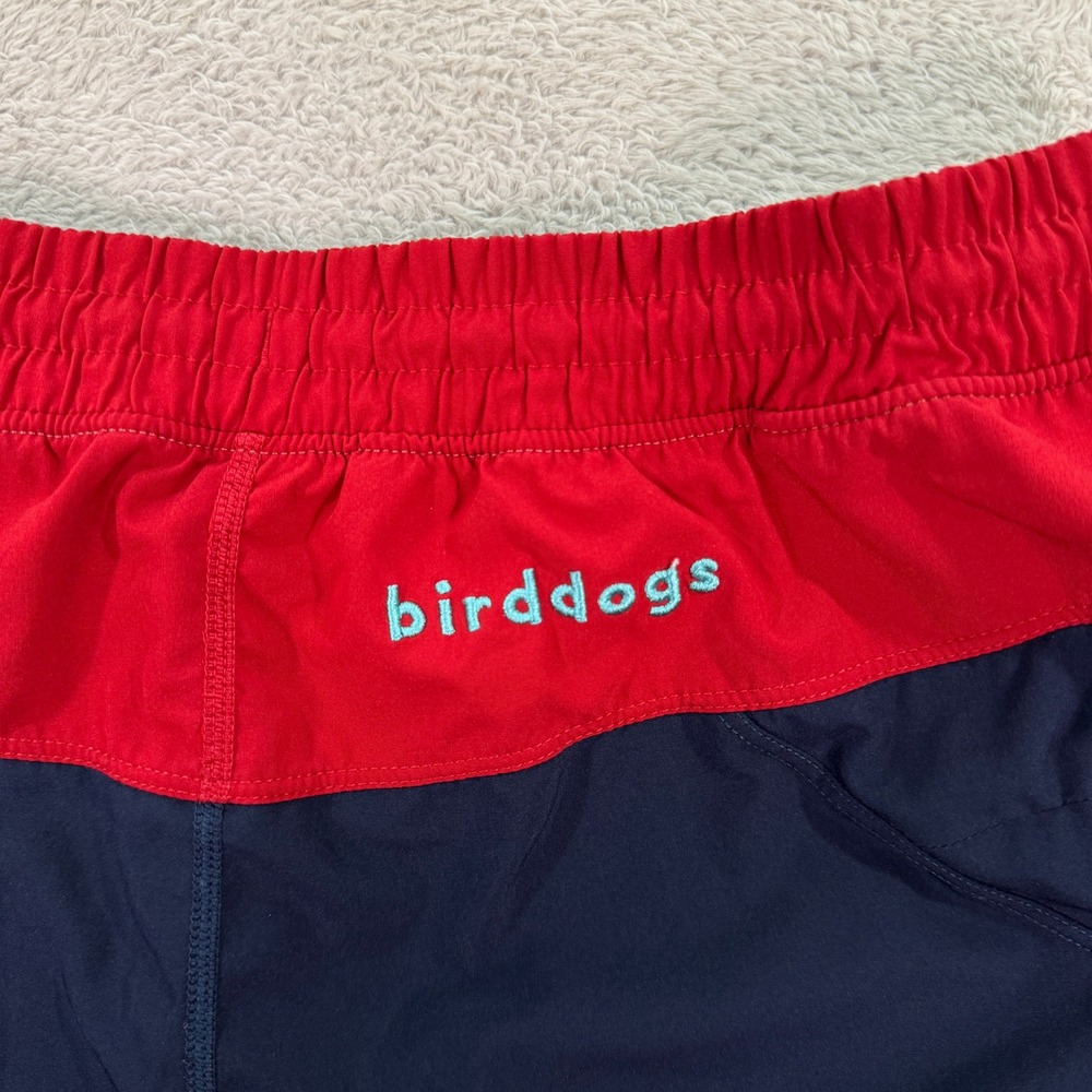 BirdDogs Mens XL 9" Inseam Boom Long Navy Red Teal Athletic Lined Shorts Workout - Picture 3 of 8